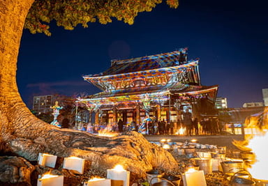 Buddhist Temple at Midnight