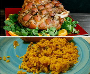 Arroz con Gandules and Pernil