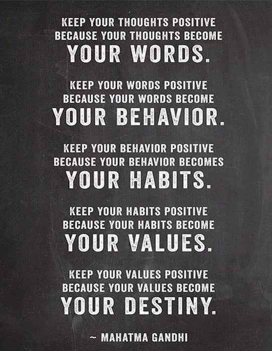 Your Words, Behavior, Habits, Values, Destiny