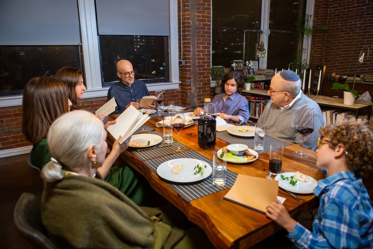 Family Passover Dinner Table